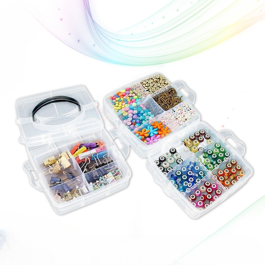 Portable Necklace And Ring Storage Box, Double-layer Jewellery Storage Box, Multi-layer Bead Organizer Case Portable Necklace And Ring Storage Box, Double-layer Jewellery Storage Box, Multi-layer Bead Organizer Case